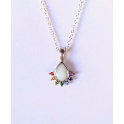 Rainbow Crown Breastmilk Pendant DIY Kit, 925 sterling silver