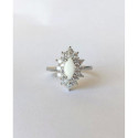 Marquise Vintage Style Breastmilk Ring DIY Kit, 925 sterling silver with CZ stones