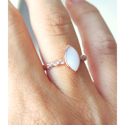 Twisted band Marquise Breastmilk Ring DIY Kit, 925 sterling silver, rose gold plated