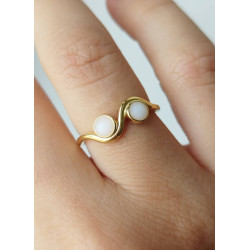 Double Embrace Breastmilk Ring DIY Kit, 925 sterling silver, yellow gold plated