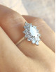 Marquise Vintage Style Breastmilk Ring DIY Kit, 925 sterling silver with CZ stones